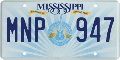 MS license plate MNP947
