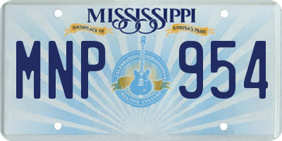 MS license plate MNP954