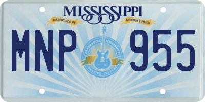 MS license plate MNP955