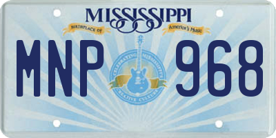 MS license plate MNP968