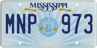 MS license plate MNP973
