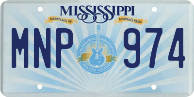MS license plate MNP974
