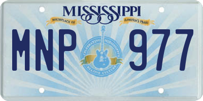MS license plate MNP977
