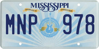 MS license plate MNP978