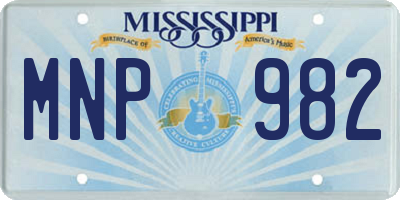 MS license plate MNP982