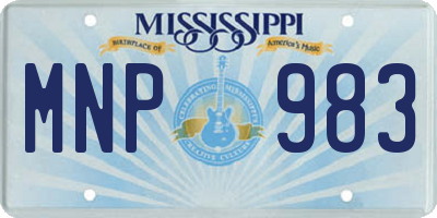 MS license plate MNP983