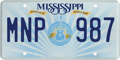 MS license plate MNP987