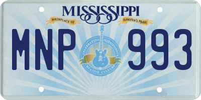 MS license plate MNP993