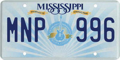 MS license plate MNP996