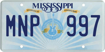 MS license plate MNP997