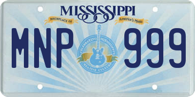 MS license plate MNP999