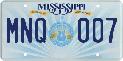 MS license plate MNQ007