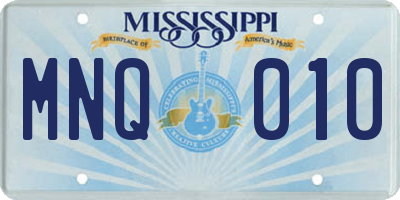 MS license plate MNQ010