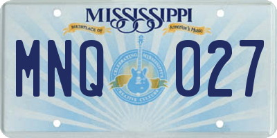 MS license plate MNQ027