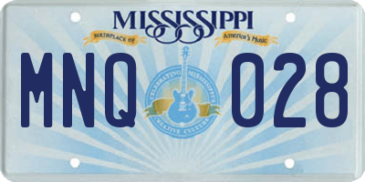 MS license plate MNQ028