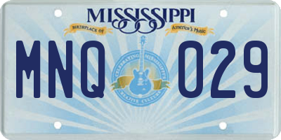 MS license plate MNQ029