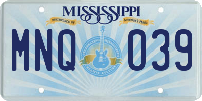 MS license plate MNQ039