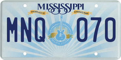 MS license plate MNQ070