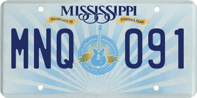 MS license plate MNQ091
