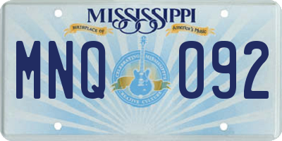 MS license plate MNQ092