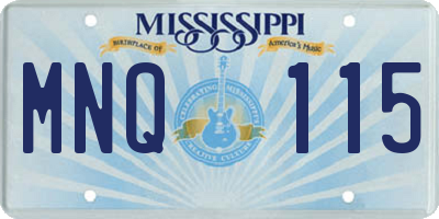 MS license plate MNQ115