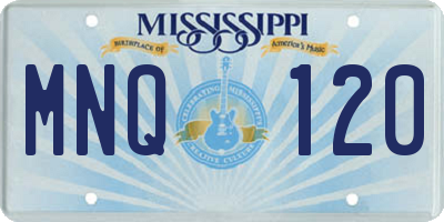 MS license plate MNQ120
