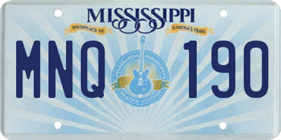 MS license plate MNQ190