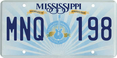 MS license plate MNQ198