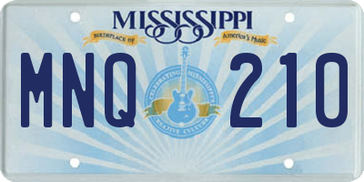MS license plate MNQ210