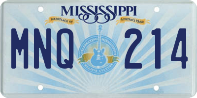 MS license plate MNQ214