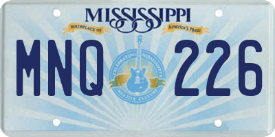 MS license plate MNQ226