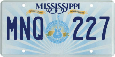 MS license plate MNQ227