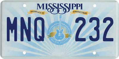 MS license plate MNQ232