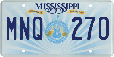 MS license plate MNQ270