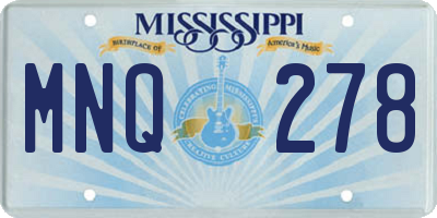 MS license plate MNQ278