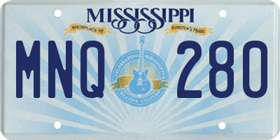 MS license plate MNQ280