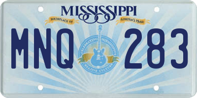 MS license plate MNQ283