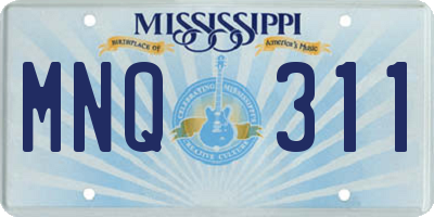 MS license plate MNQ311