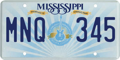 MS license plate MNQ345