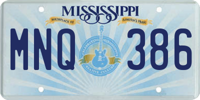 MS license plate MNQ386