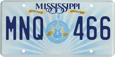 MS license plate MNQ466