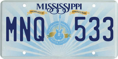 MS license plate MNQ533