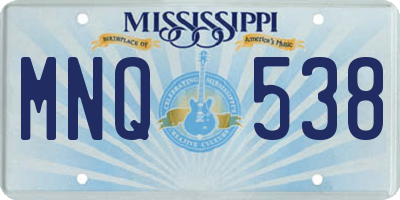 MS license plate MNQ538