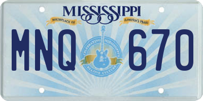 MS license plate MNQ670