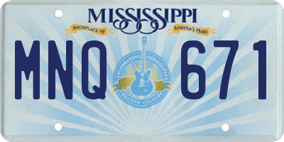 MS license plate MNQ671