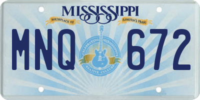 MS license plate MNQ672