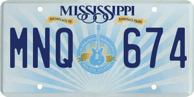 MS license plate MNQ674
