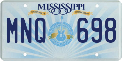 MS license plate MNQ698