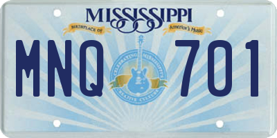 MS license plate MNQ701