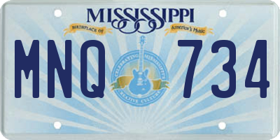 MS license plate MNQ734